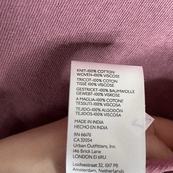 Kimchi Blue Distressed Ruffled Peplum Top Pink Womens M Boho Festival Grunge - Picture 6 of 7